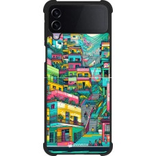 Samsung Galaxy Z Flip4 Case Hülle - Silikon schwarz Medellin Comuna 13 Kunst