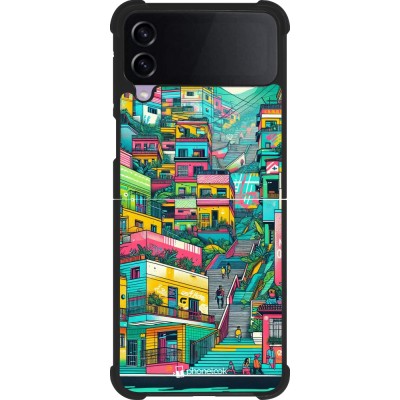 Samsung Galaxy Z Flip4 Case Hülle - Silikon schwarz Medellin Comuna 13 Kunst