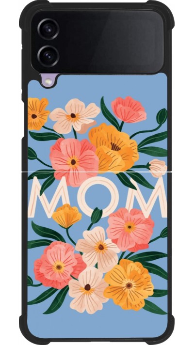 Samsung Galaxy Z Flip4 Case Hülle - Silikon schwarz Mom 2026 Flowers