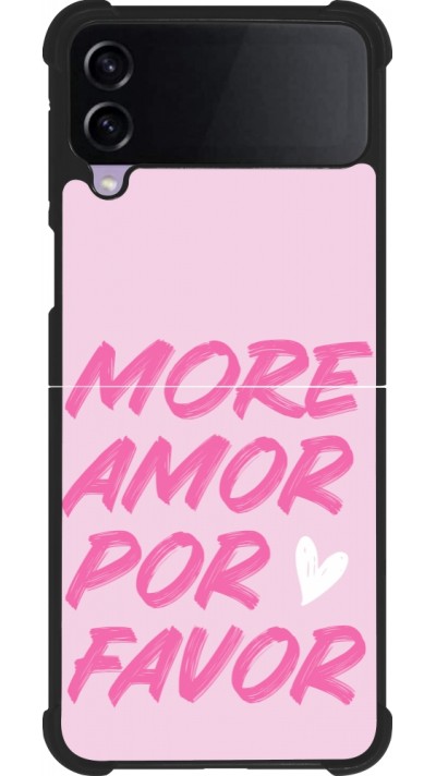Coque Samsung Galaxy Z Flip4 - Silicone rigide noir More amor porfavor
