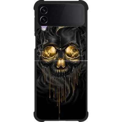 Samsung Galaxy Z Flip4 Case Hülle - Silikon schwarz Skull 02