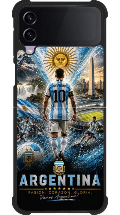 Samsung Galaxy Z Flip4 Case Hülle - Silikon schwarz Fussball Argentinien splash 2026