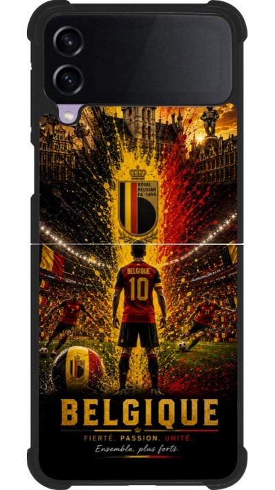 Samsung Galaxy Z Flip4 Case Hülle - Silikon schwarz Fussball Belgien splash 2026