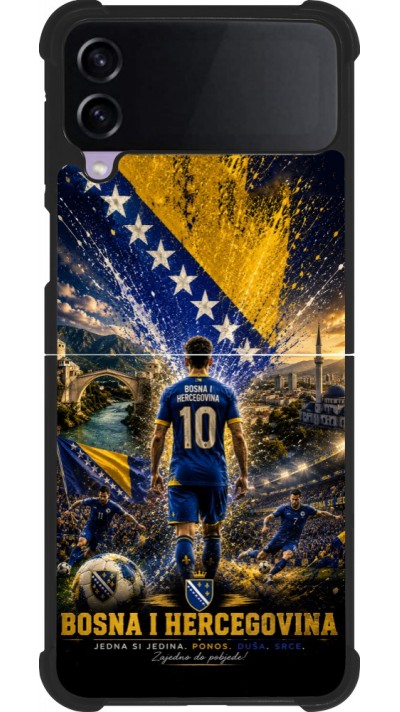 Samsung Galaxy Z Flip4 Case Hülle - Silikon schwarz Fussball Bosnien und Herzegowina splash 2026