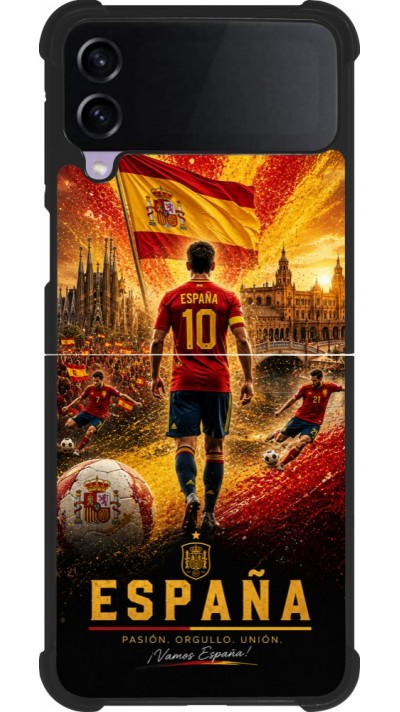 Samsung Galaxy Z Flip4 Case Hülle - Silikon schwarz Fussball Espanien splash 2026