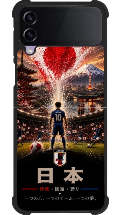 Samsung Galaxy Z Flip4 Case Hülle - Silikon schwarz Fussball Japan splash 2026