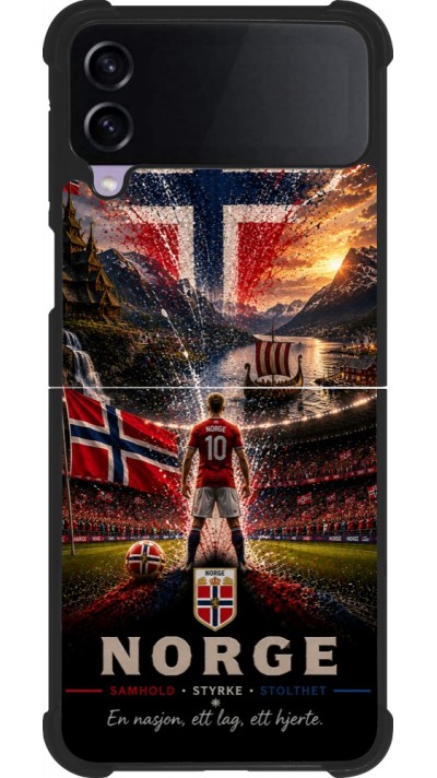 Samsung Galaxy Z Flip4 Case Hülle - Silikon schwarz Fussball Norwegen splash 2026