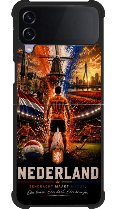 Samsung Galaxy Z Flip4 Case Hülle - Silikon schwarz Fussball Niederlande splash 2026