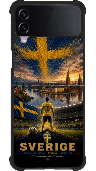 Samsung Galaxy Z Flip4 Case Hülle - Silikon schwarz Fussball Schweden splash 2026
