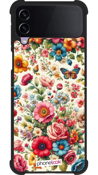 Samsung Galaxy Z Flip4 Case Hülle - Silikon schwarz Spring 25 fruehling bluetend