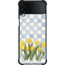 Samsung Galaxy Z Flip4 Case Hülle - Silikon schwarz Blue vichy tulips 2026