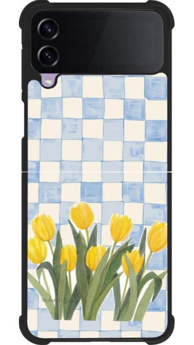 Samsung Galaxy Z Flip4 Case Hülle - Silikon schwarz Blue vichy tulips 2026