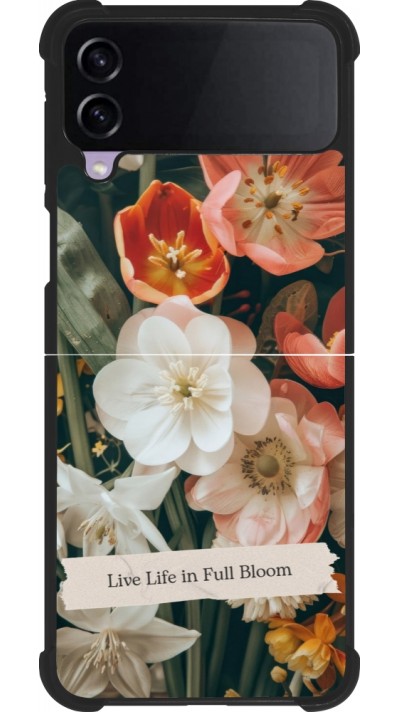 Samsung Galaxy Z Flip4 Case Hülle - Silikon schwarz Full Bloom 2026
