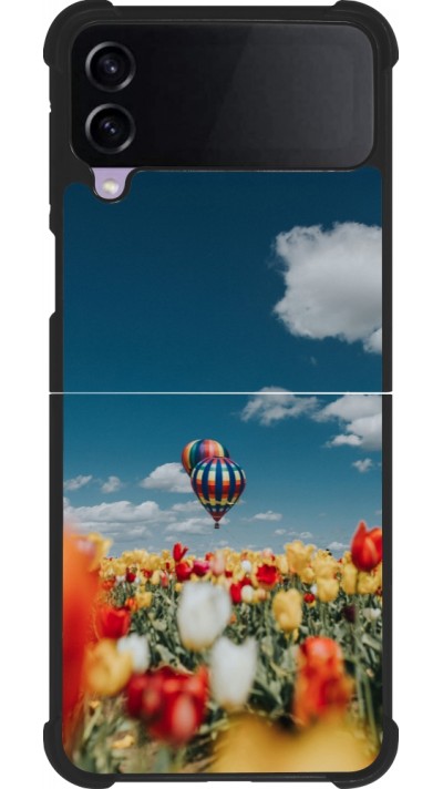 Samsung Galaxy Z Flip4 Case Hülle - Silikon schwarz Hot air balloon 2026