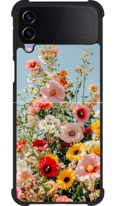 Samsung Galaxy Z Flip4 Case Hülle - Silikon schwarz Spring flowers 2026