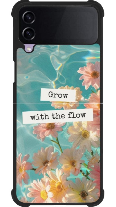 Samsung Galaxy Z Flip4 Case Hülle - Silikon schwarz Summer 2025 Grow with the flow