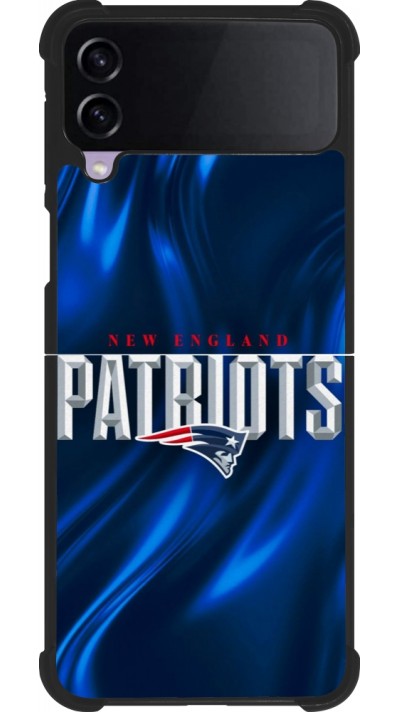 Coque Samsung Galaxy Z Flip4 - Silicone rigide noir Super Bowl 26 Patriots 2