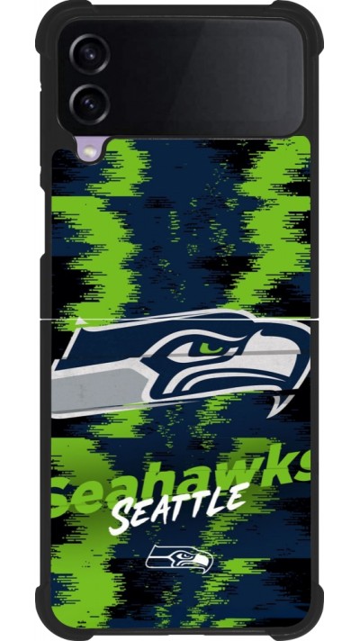 Coque Samsung Galaxy Z Flip4 - Silicone rigide noir Super Bowl 26 Seattle 2