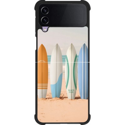 Samsung Galaxy Z Flip4 Case Hülle - Silikon schwarz Summer surfboard 2025