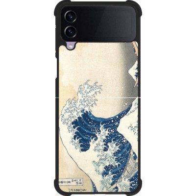 Samsung Galaxy Z Flip4 Case Hülle - Silikon schwarz Kunstbild - Die große Welle vor Kanagawa - Hokusai