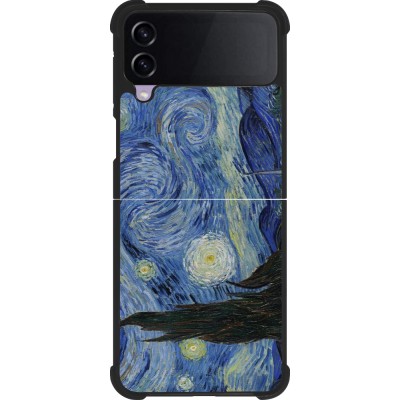 Samsung Galaxy Z Flip4 Case Hülle - Silikon schwarz Kunstbild - Sternennacht - Van Gogh