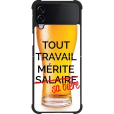 Samsung Galaxy Z Flip4 Case Hülle - Silikon schwarz Tout travail mérite sa bière