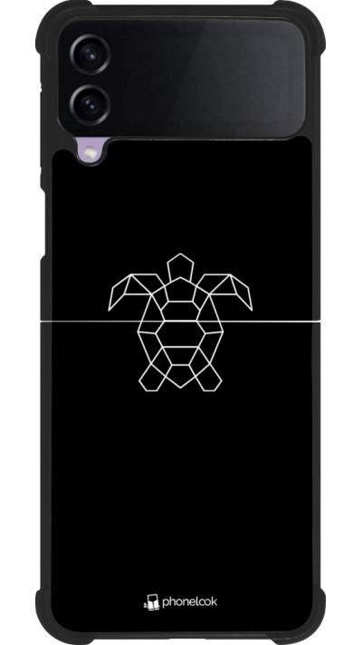 Samsung Galaxy Z Flip4 Case Hülle - Silikon schwarz Turtles lines on black