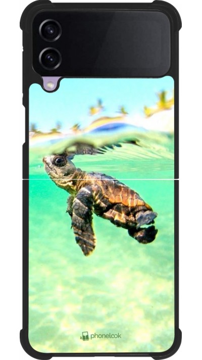 Samsung Galaxy Z Flip4 Case Hülle - Silikon schwarz Turtle Underwater