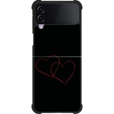 Samsung Galaxy Z Flip4 Case Hülle - Silikon schwarz Valentine 2023 attached heart