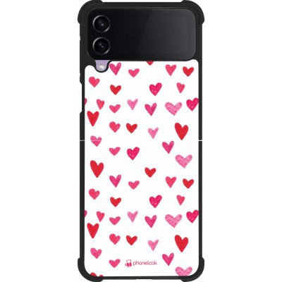 Samsung Galaxy Z Flip4 Case Hülle - Silikon schwarz Valentine 2022 Many pink hearts