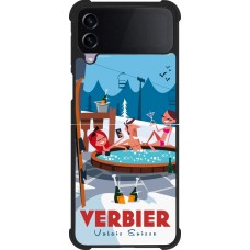 Samsung Galaxy Z Flip4 Case Hülle - Silikon schwarz Verbier Mountain Jacuzzi