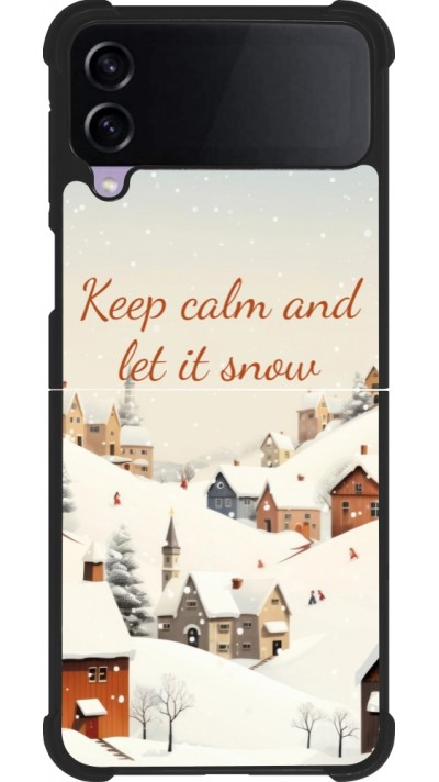Samsung Galaxy Z Flip4 Case Hülle - Silikon schwarz Winter 25 Winter Keep calm and let it snow