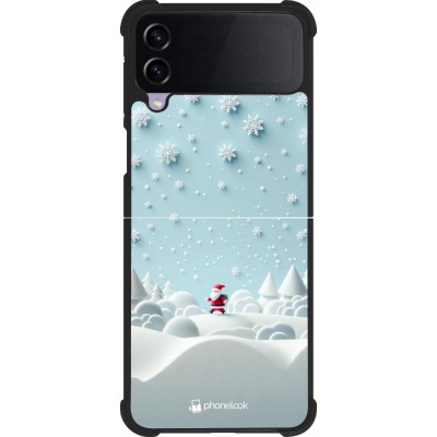 Samsung Galaxy Z Flip4 Case Hülle - Silikon schwarz Weihnachten 2023 Kleiner Vater Schneeflocke