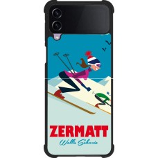 Samsung Galaxy Z Flip4 Case Hülle - Silikon schwarz Zermatt Ski Downhill