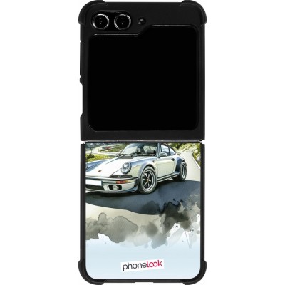 Samsung Galaxy Z Flip5 Case Hülle - Silikon schwarz Porsche 911 Berg Aquarell