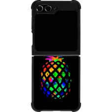 Samsung Galaxy Z Flip5 Case Hülle - Silikon schwarz Ananas Multi-colors
