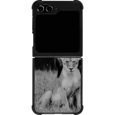 Samsung Galaxy Z Flip5 Case Hülle - Silikon schwarz Angry lions