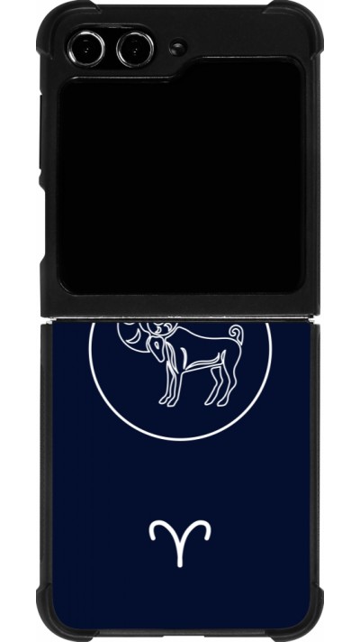 Samsung Galaxy Z Flip5 Case Hülle - Silikon schwarz Astrologie Widder