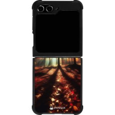 Samsung Galaxy Z Flip5 Case Hülle - Silikon schwarz Herbstlicher goldener Glanz