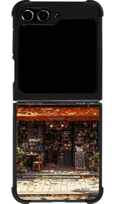 Samsung Galaxy Z Flip5 Case Hülle - Silikon schwarz Autumn 25 Coffee shop