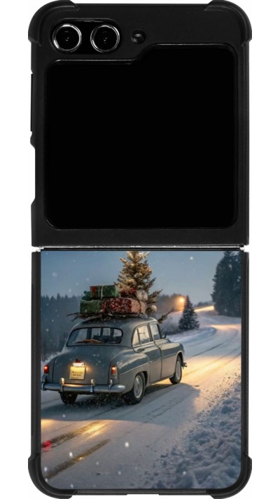 Samsung Galaxy Z Flip5 Case Hülle - Silikon schwarz Christmas 25 Car with Tree Xmas