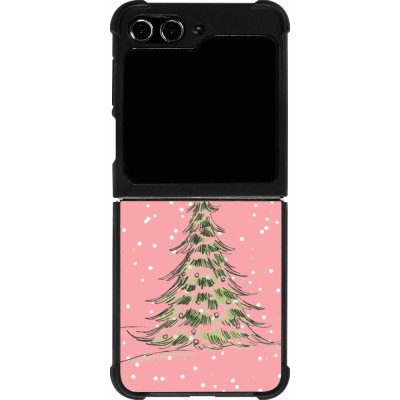 Samsung Galaxy Z Flip5 Case Hülle - Silikon schwarz Christmas 25 Pink Tree