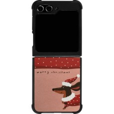 Samsung Galaxy Z Flip5 Case Hülle - Silikon schwarz Christmas 25 Teckel Merry Xmas