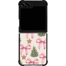 Samsung Galaxy Z Flip5 Case Hülle - Silikon schwarz Christmas 25 Vintage Ribbons