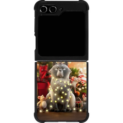 Samsung Galaxy Z Flip5 Case Hülle - Silikon schwarz Christmas 25 Xmas Cat