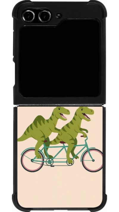 Samsung Galaxy Z Flip5 Case Hülle - Silikon schwarz Dinosaurs on bikes 2026