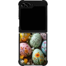 Samsung Galaxy Z Flip5 Case Hülle - Silikon schwarz Easter 2026 Eggs with bees