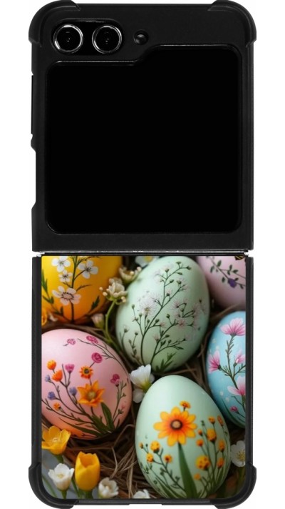 Samsung Galaxy Z Flip5 Case Hülle - Silikon schwarz Easter 2026 Eggs with bees