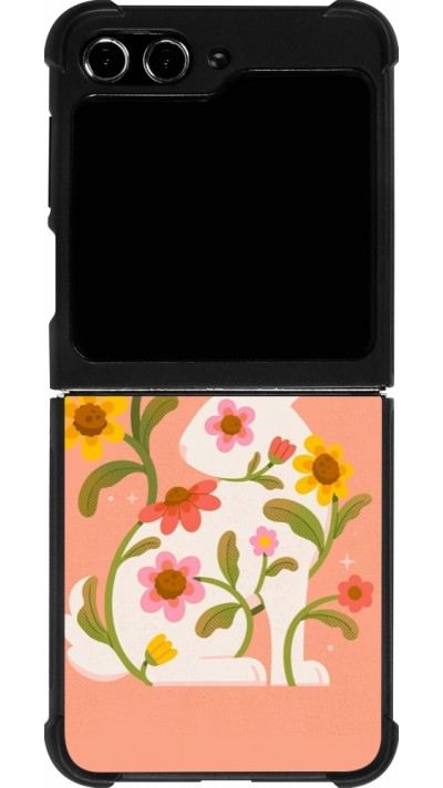 Samsung Galaxy Z Flip5 Case Hülle - Silikon schwarz Easter 2026 Rabbit collage