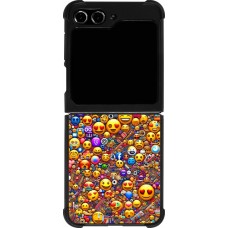 Samsung Galaxy Z Flip5 Case Hülle - Silikon schwarz Emoji gemischt